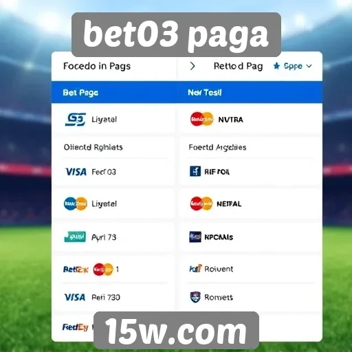 Métodos de pagamento disponíveis no site bet03 paga