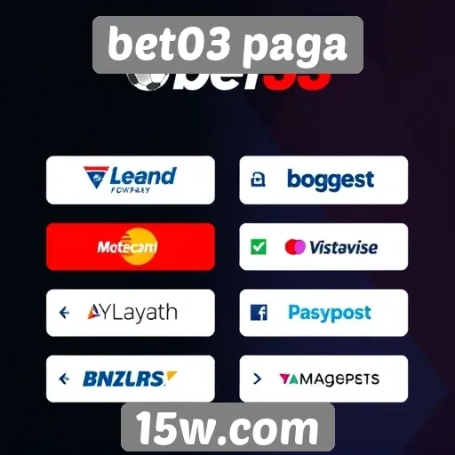 opções de pagamento disponíveis no bet03